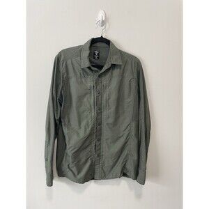 KÜHL Airspeed Long Sleeve Shirt sz M Green UPF 50+ Vented Roll Tab Hiking Camp